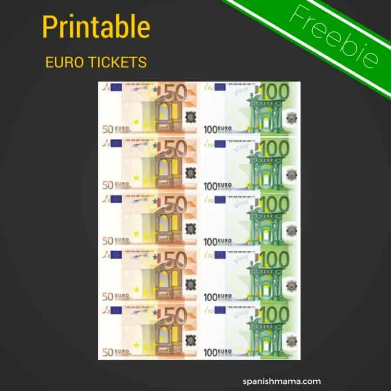 Printable Conversation Euro Tickets