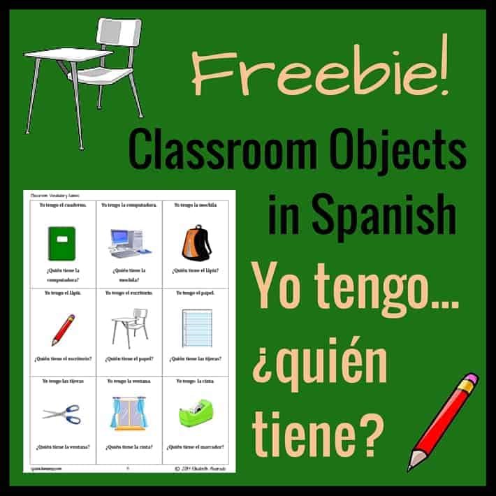 list of classroom objects in spanish