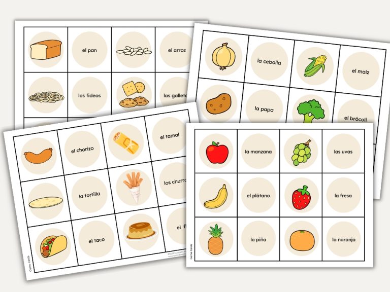 Spanish Food Vocabulary Games