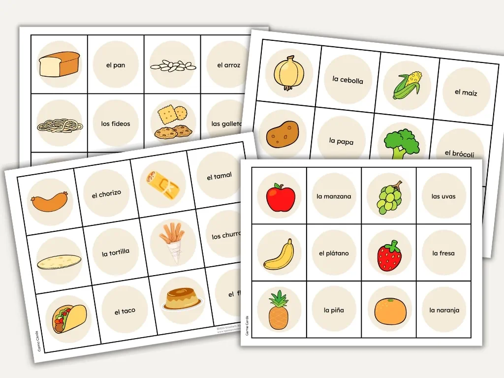 Spanish Food La Comida Vocabulary Would you Rather ¿Qué Prefieres? Editable  Game