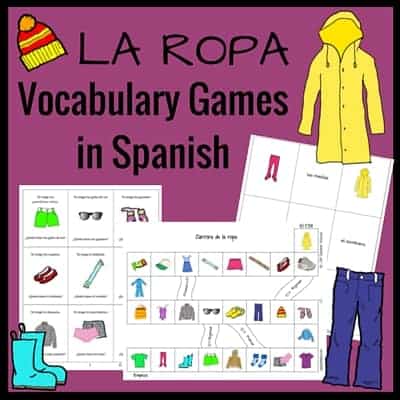 La ropa Vocabulary Dice Game