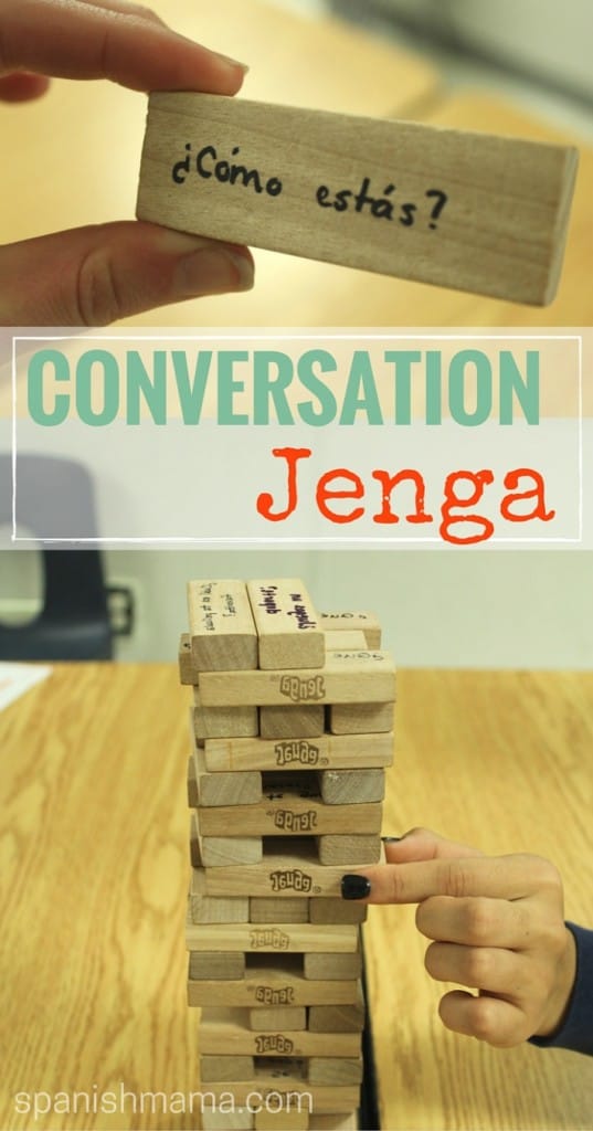 Conversation jenga for Spanish class