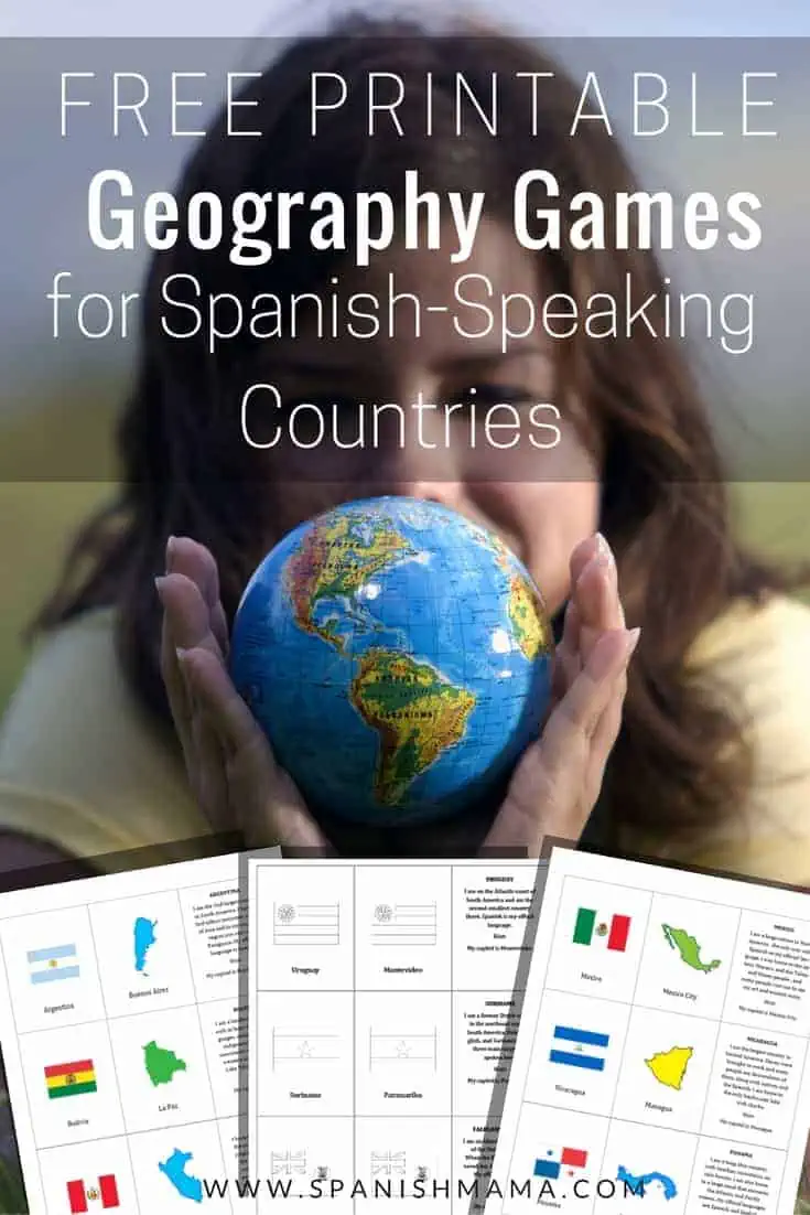 spanish speaking countries and capitals map and game cards