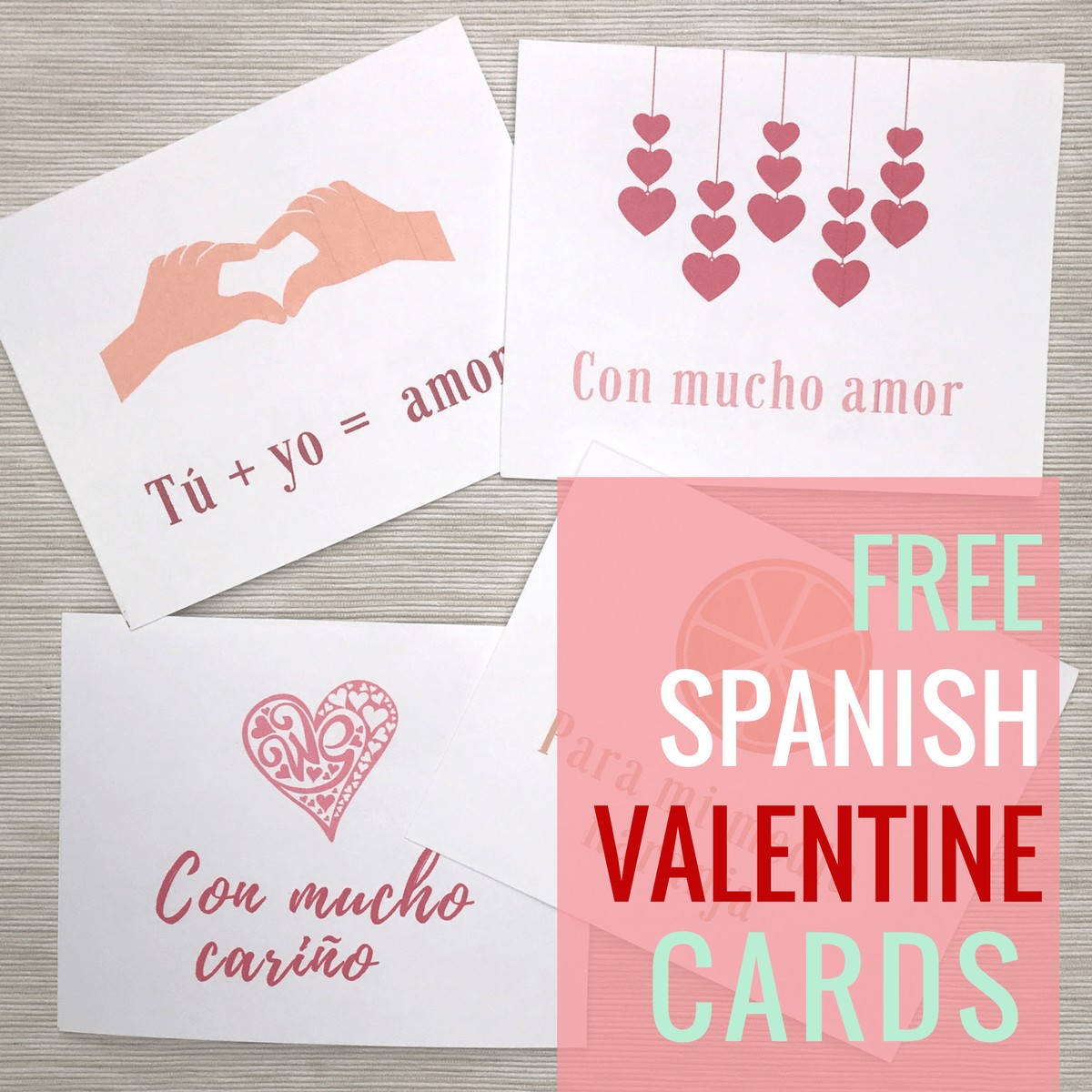 Valentine's printable cards en Español – Cuentology