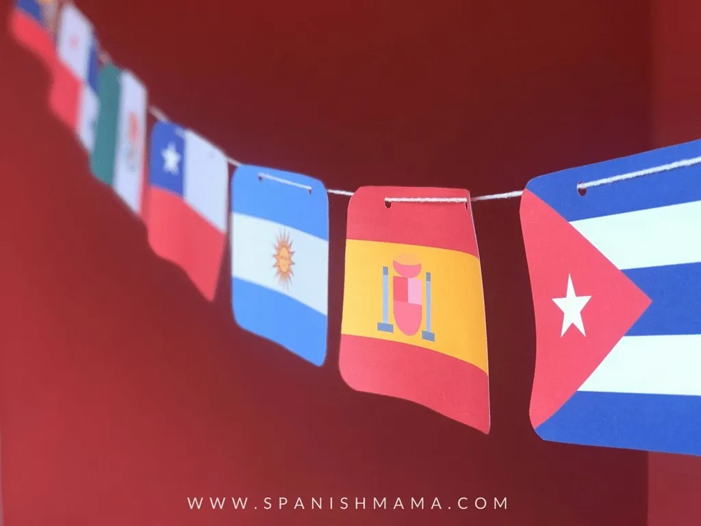 Spanish Speaking Countries Flags and Free Printable Banner