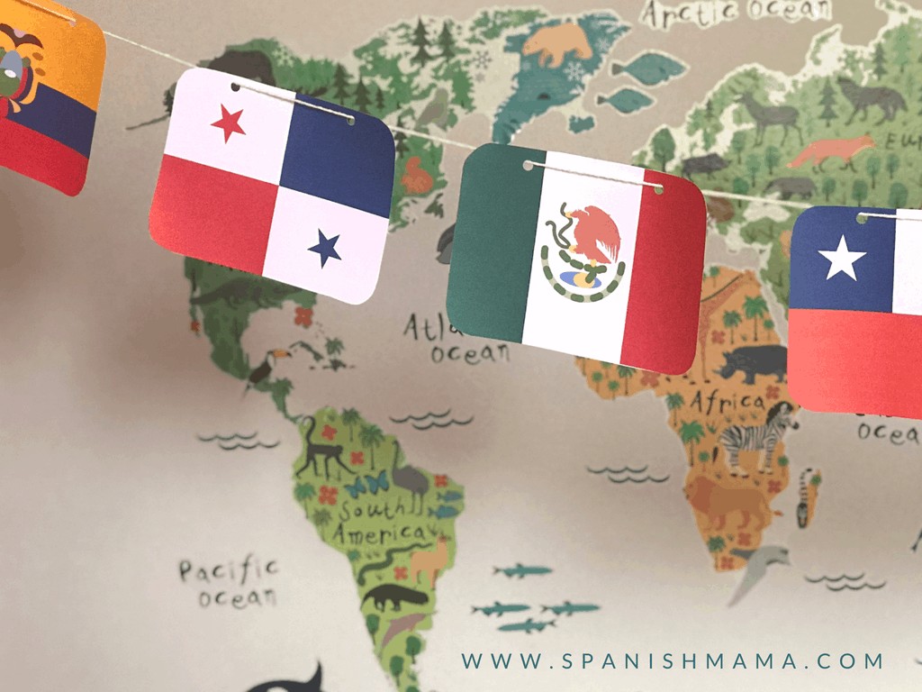 Spanish Speaking Countries Flags and Free Printable Banner