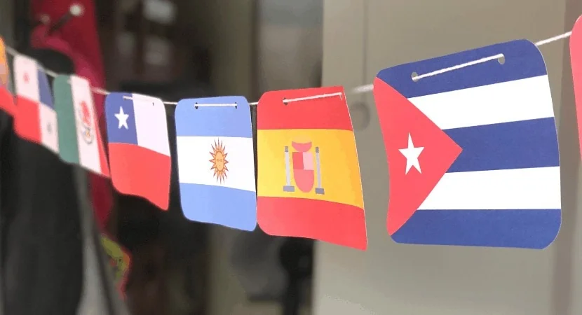 spanish speaking countries flags collage