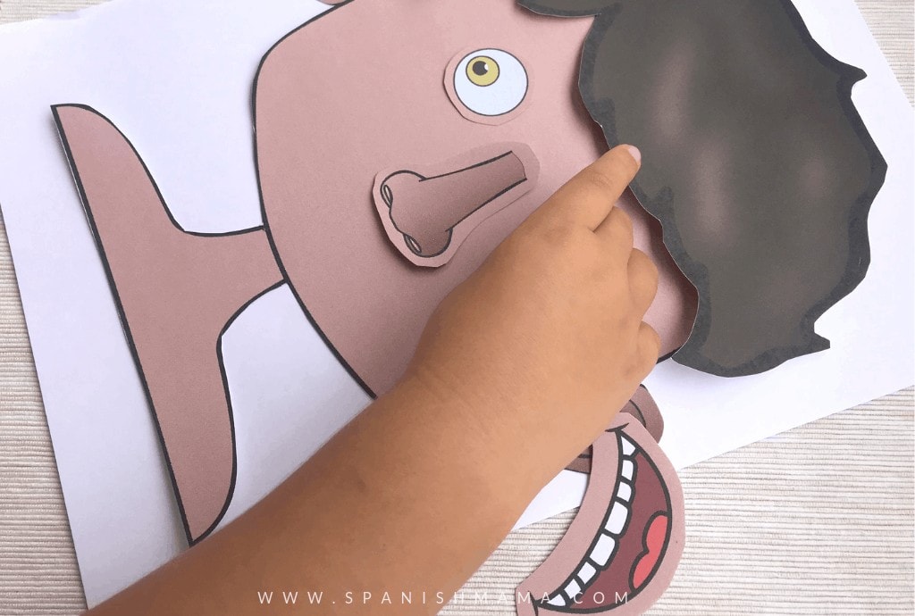 parts of the face in Spanish for kids