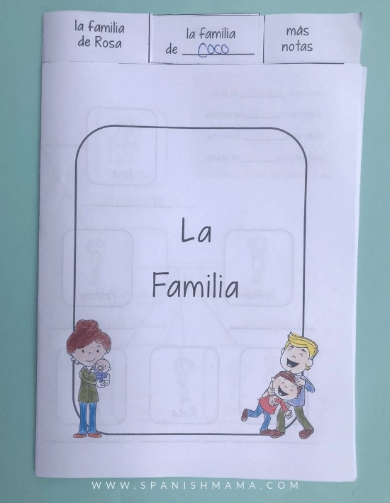 Mi Familia: Spanish Family Tree Interactive Notebook Page by
