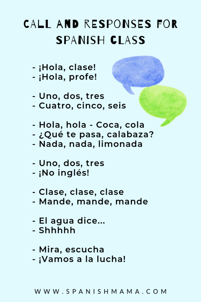 Hola, Hola, Coca Cola and Other Fun Spanish Call and Responses