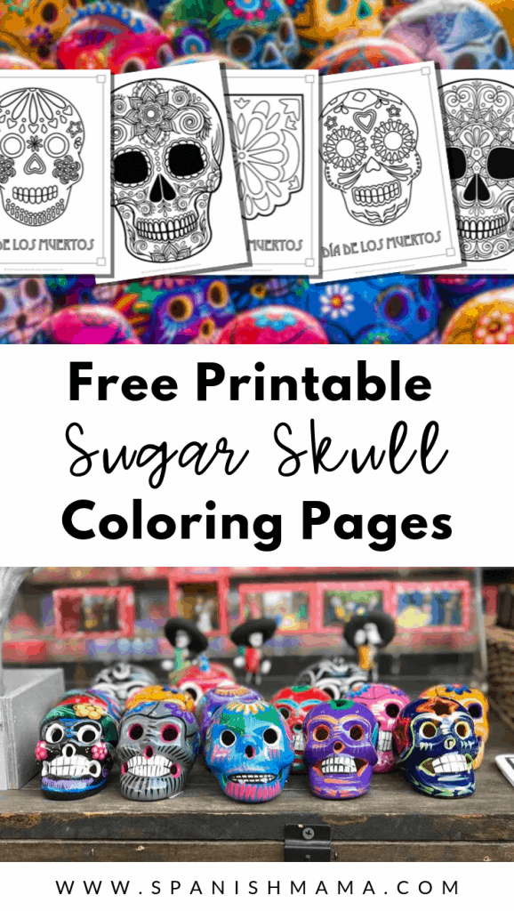 Download Sugar Skull Coloring Pages And Masks For Dia De Muertos