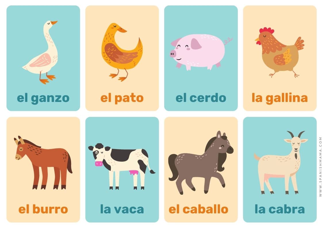 Free Printable Spanish Flashcards For Kids and Posters Spanish Mama