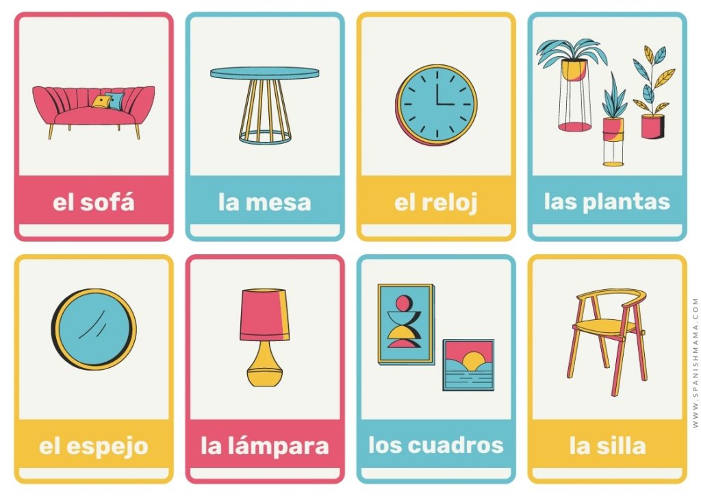 house Spanish flashcards for kids