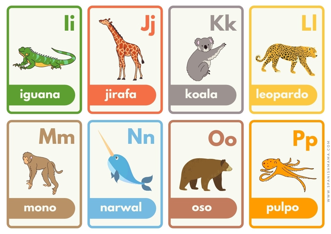  Free Printable Spanish Flashcards For Kids and Posters Spanish Mama