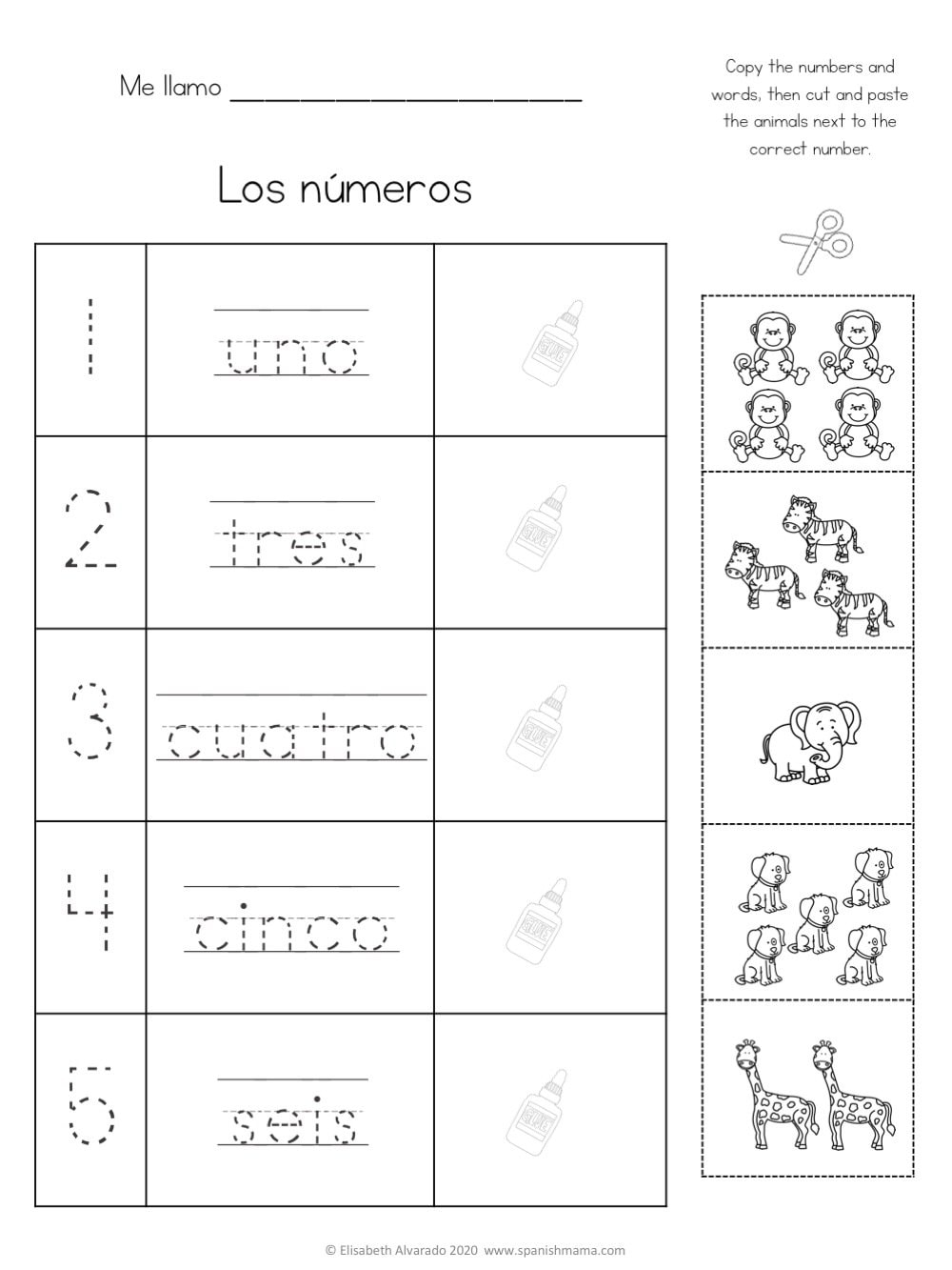 Numbers In Spanish Worksheet Printable