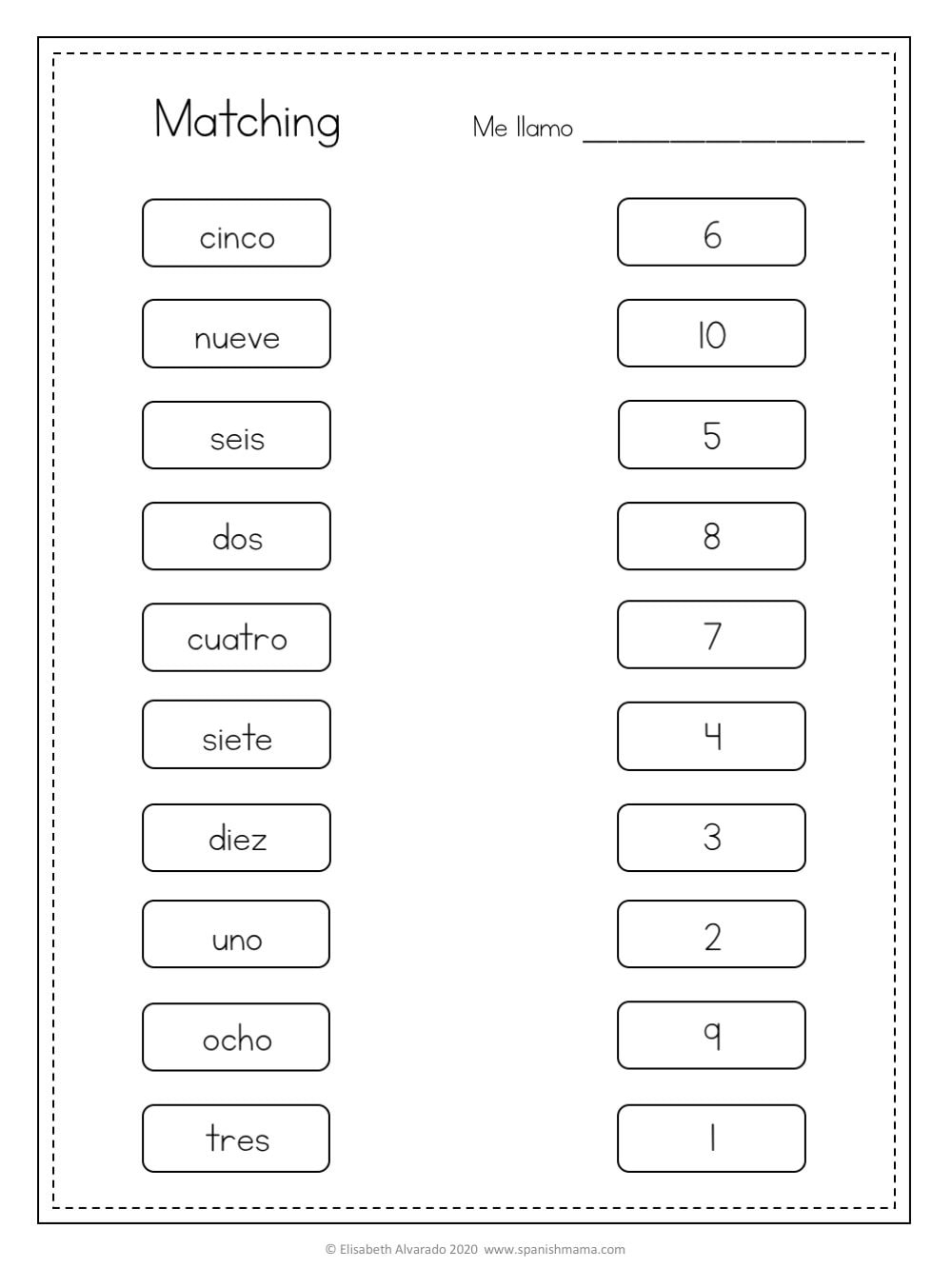 Spanish Numbers Worksheet 11 111 Word Worksheet