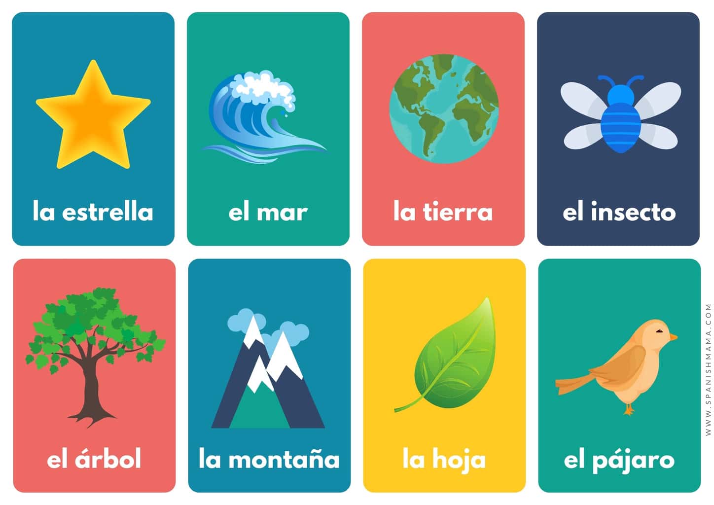 vejr Repaste basketball Spanish Nature Words and Book to Celebrate Earth Day
