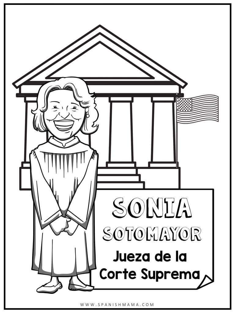 Sonia Sotomayor Coloring Page