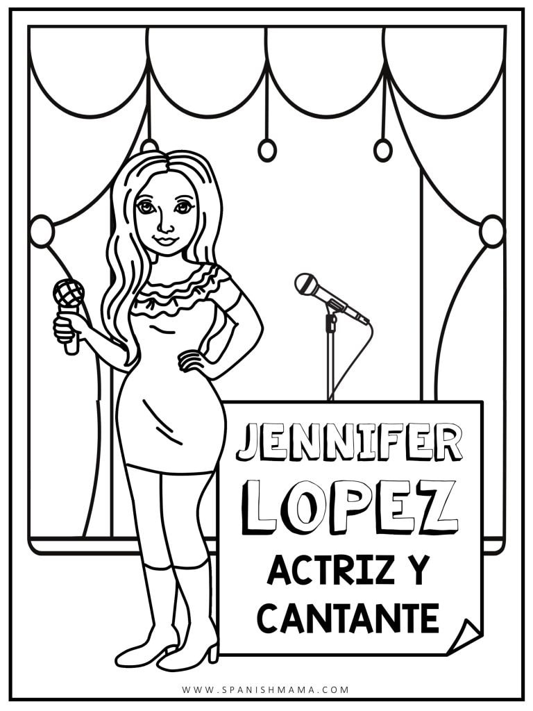 Jennifer Lopez Coloring Page