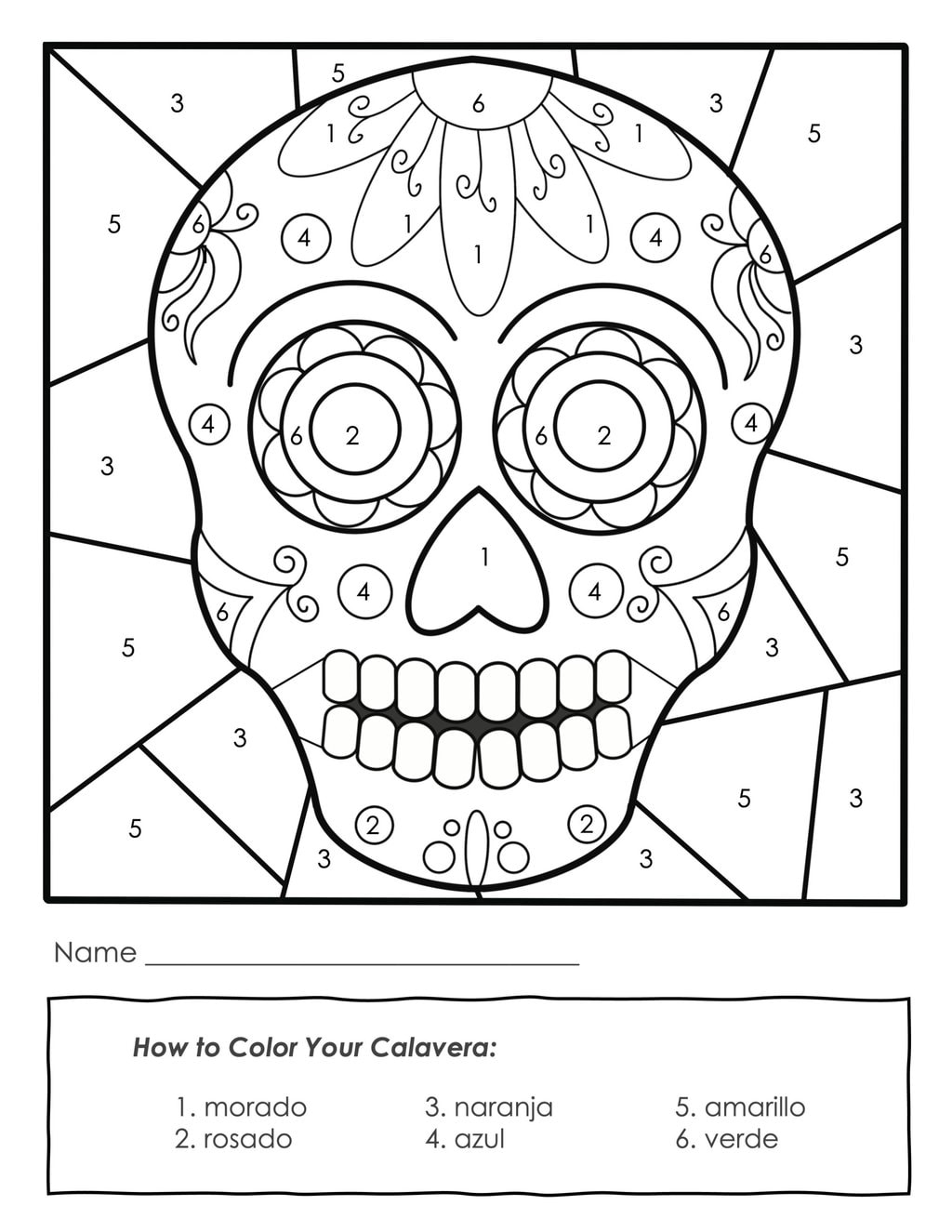 dia de los muertos coloring masks