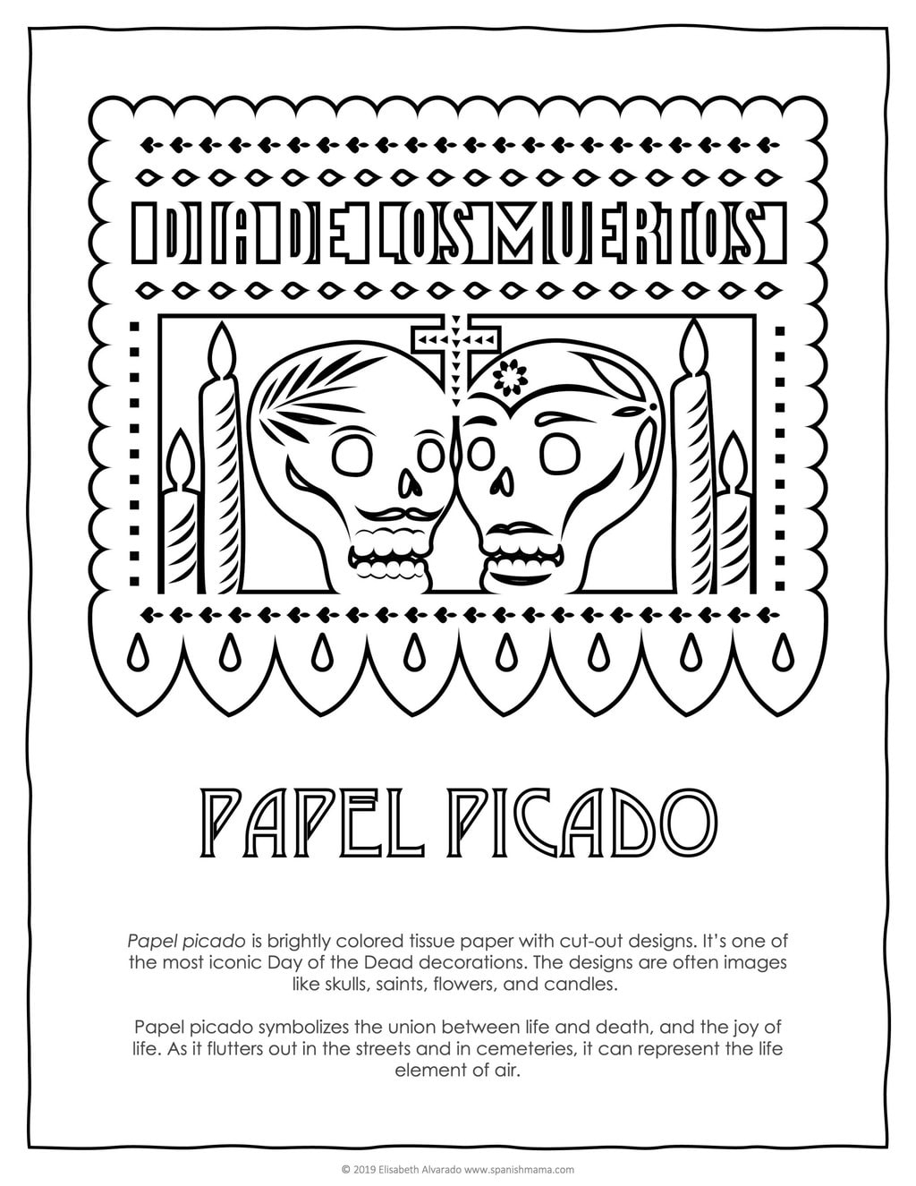Coloring Set Dia De La Muertos Coloring Set La Catrina Sugar Skull Digital  PDF 
