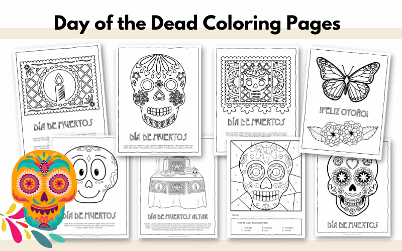 dia de los muertos mask coloring pages