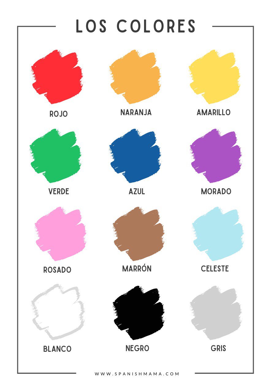 The Colors In Spanish Printable Worksheets And Flashcards