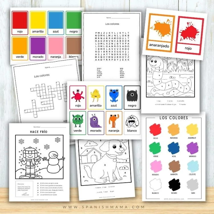 COLORS, Coloring Pages in Spanish - COLORES, hojas para colorear - Classful