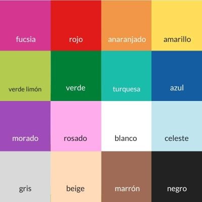 The Colors in Spanish: Printable Worksheets and Flashcards