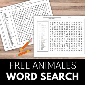 Animals in Spanish Worksheet (Free Printable Game)
